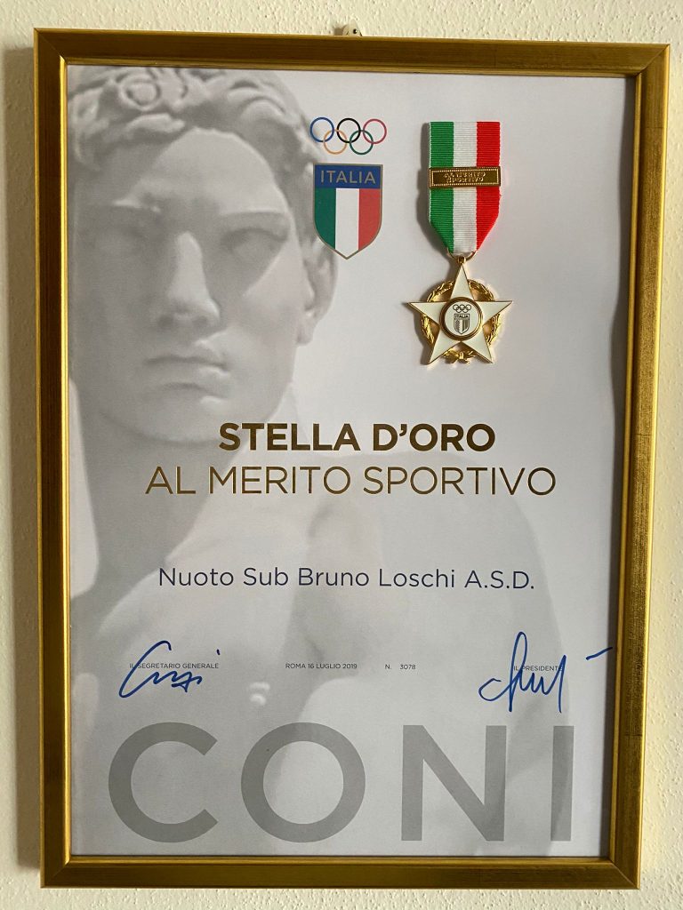 Stella D Oro Al Merito Sportivo Per La Nuoto Sub Modena Bruno Loschi